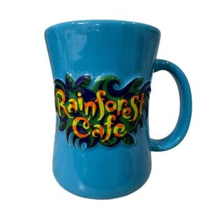 Rainforest Cafe Y2K Ceramic Coffee Mug 3D Design Blue Restaurant Souvenir